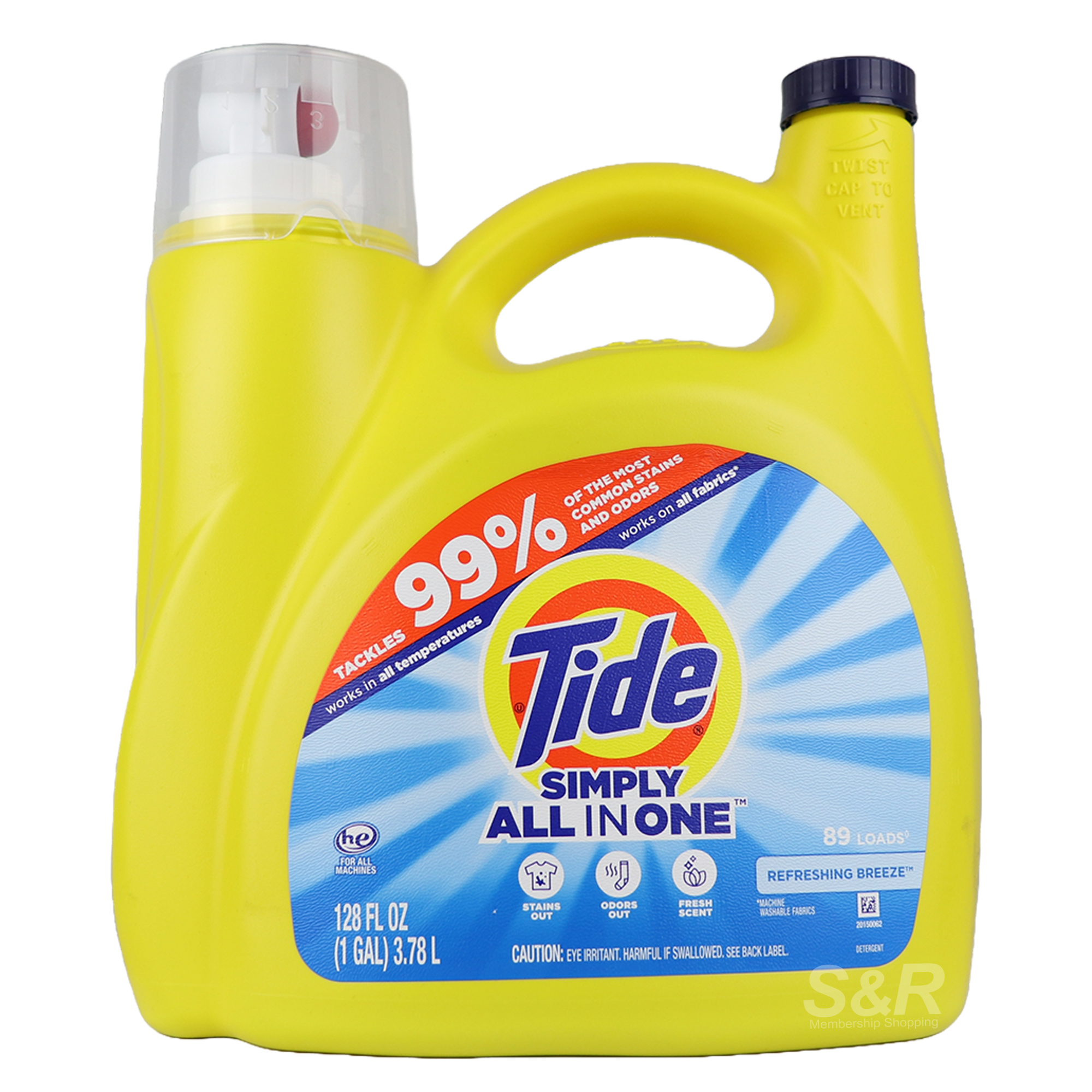 Tide Simply Refreshing Breeze Liquid Laundry Detergent 3.78L